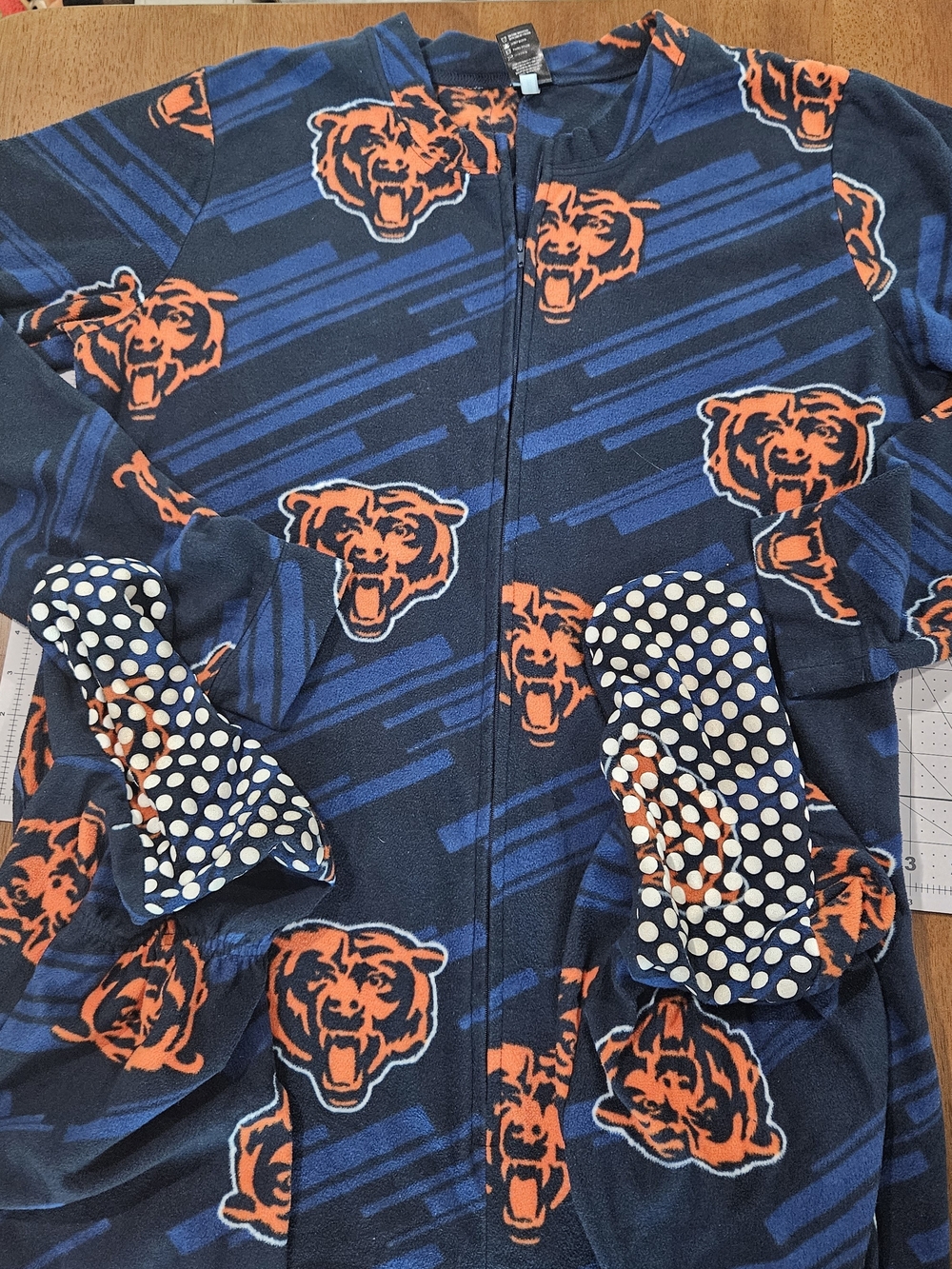 NFL Mens Chicago Bears Fleece Onsie One Piece Pajamas Size Large